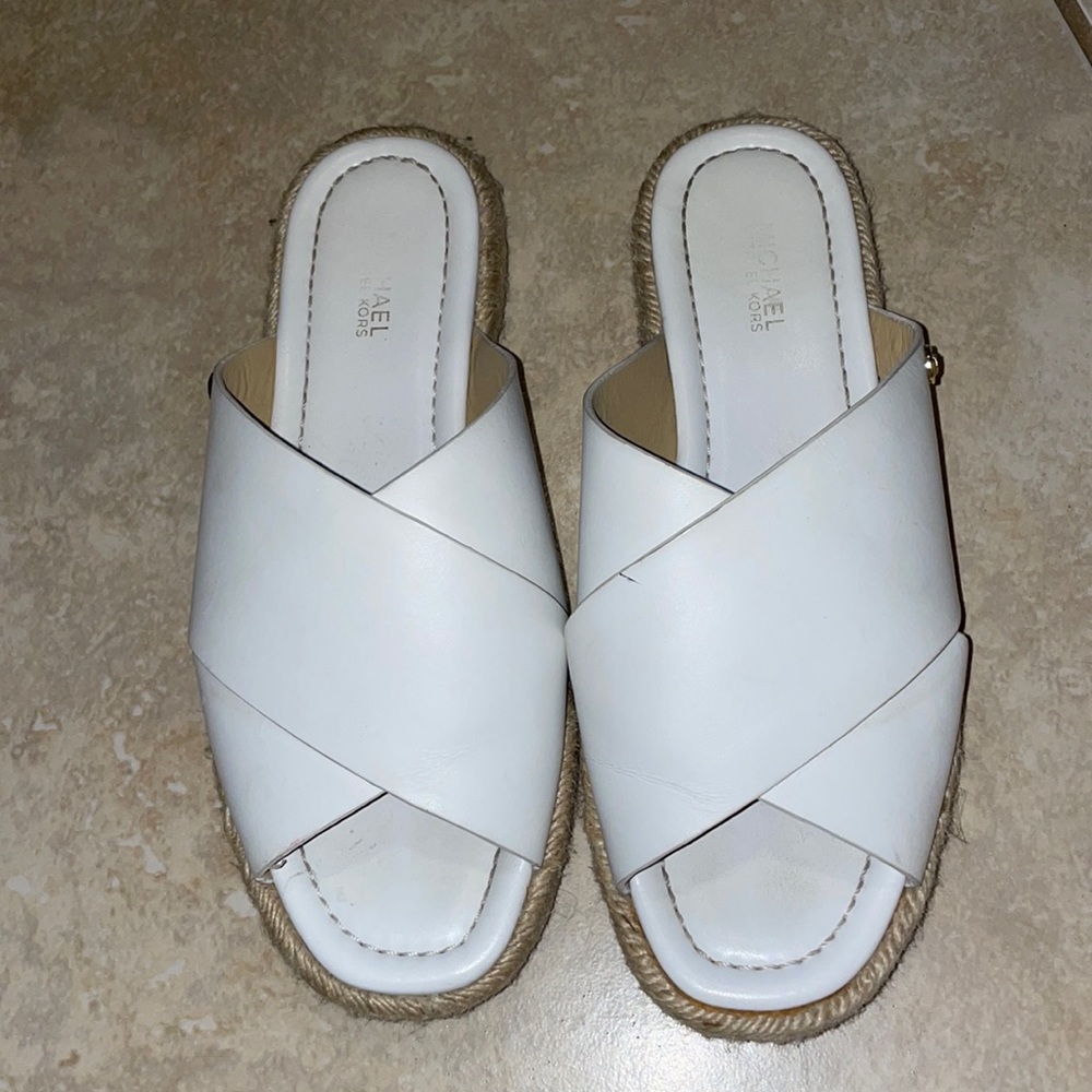 White Michael kors sandals espadrilles size 7